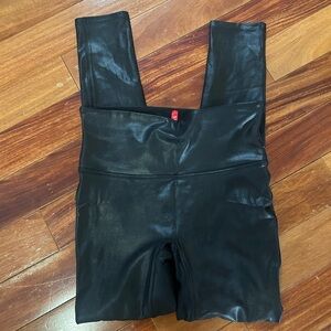 SPANX Black Faux Leather Leggings